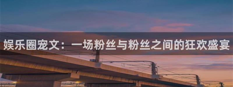 汇富娱乐账号注册：娱乐圈宠文：一场粉丝与粉丝之间的狂欢盛宴